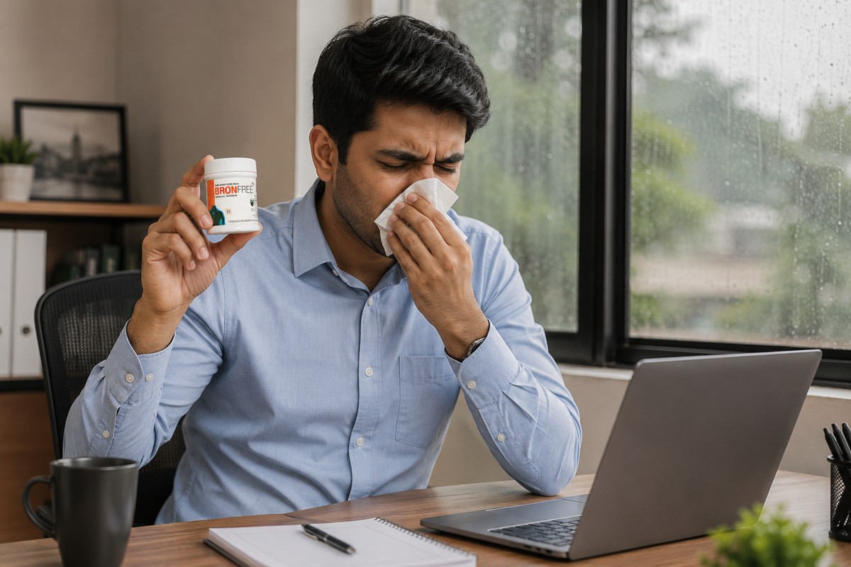 Allergic Bronchitis in Damp Weather: BRONFree as a Monsoon Respiratory Support