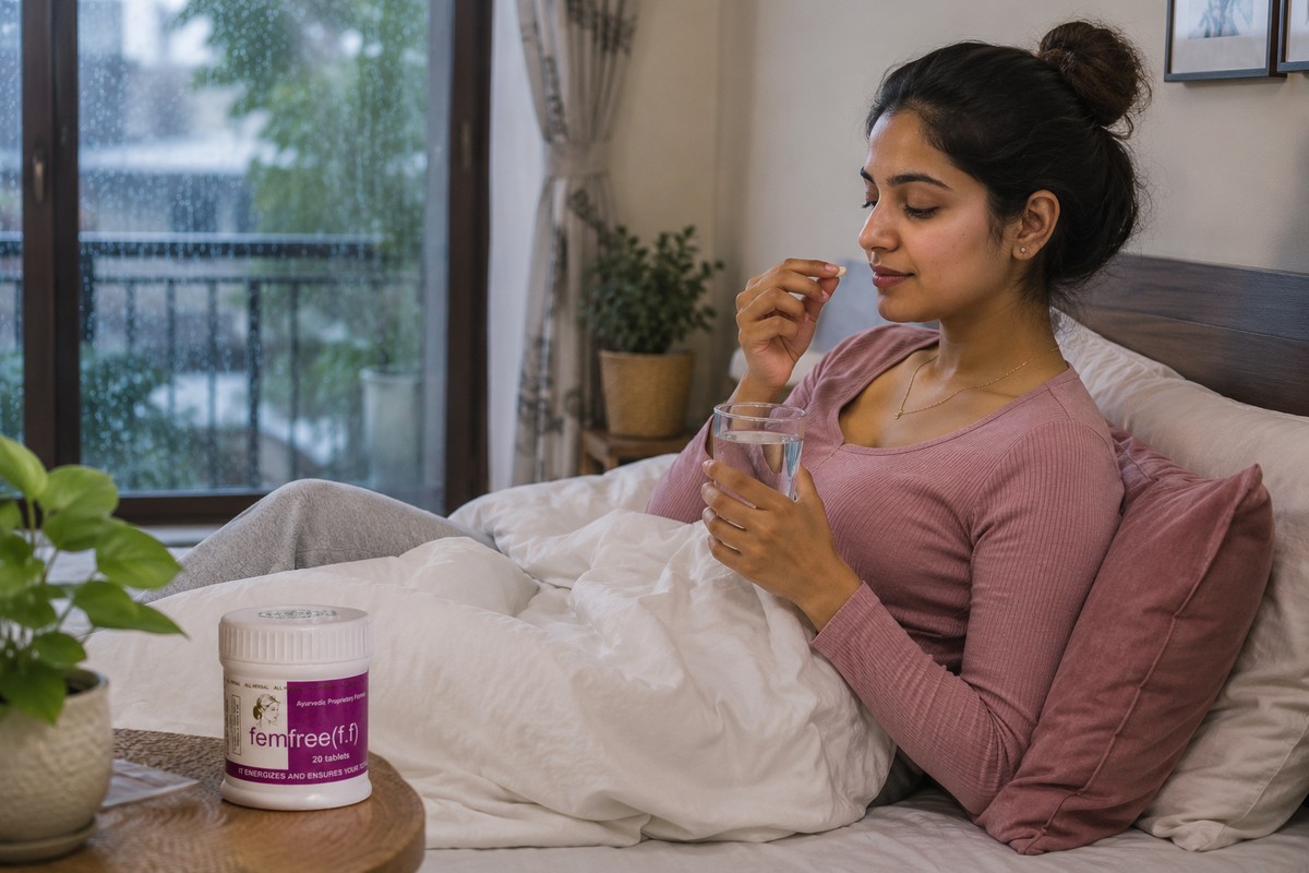 Painful Periods During Rainy Commutes: FEM FREE and an Ayurvedic Cycle-Comfort Routine
