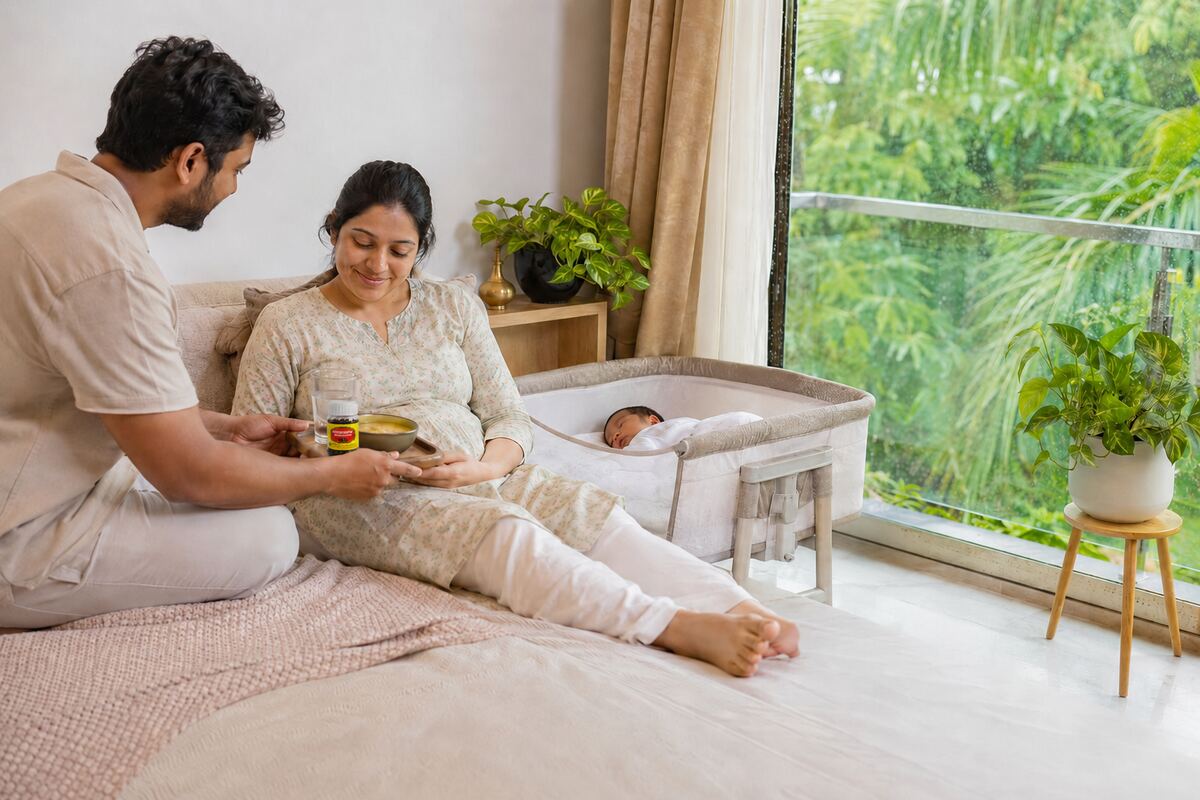 Postpartum Weakness, Backache and Low Recovery Energy: Soubhagyasounthi for New-Mother Support