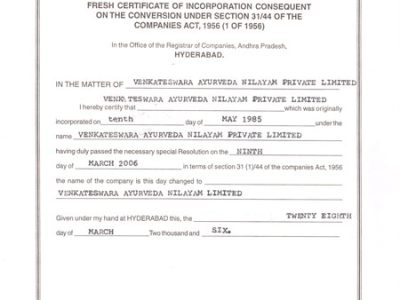 VAN Pvt Ltd Upgraded to VAN Ltd with Hyderabad Registrar Registration
